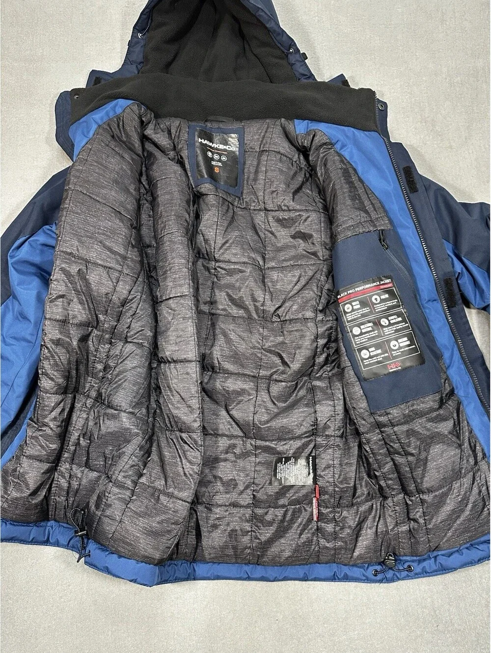 Hawke & Co Men’s Small Waterproof Insulated Hooded Jacket Blue Winter Coat